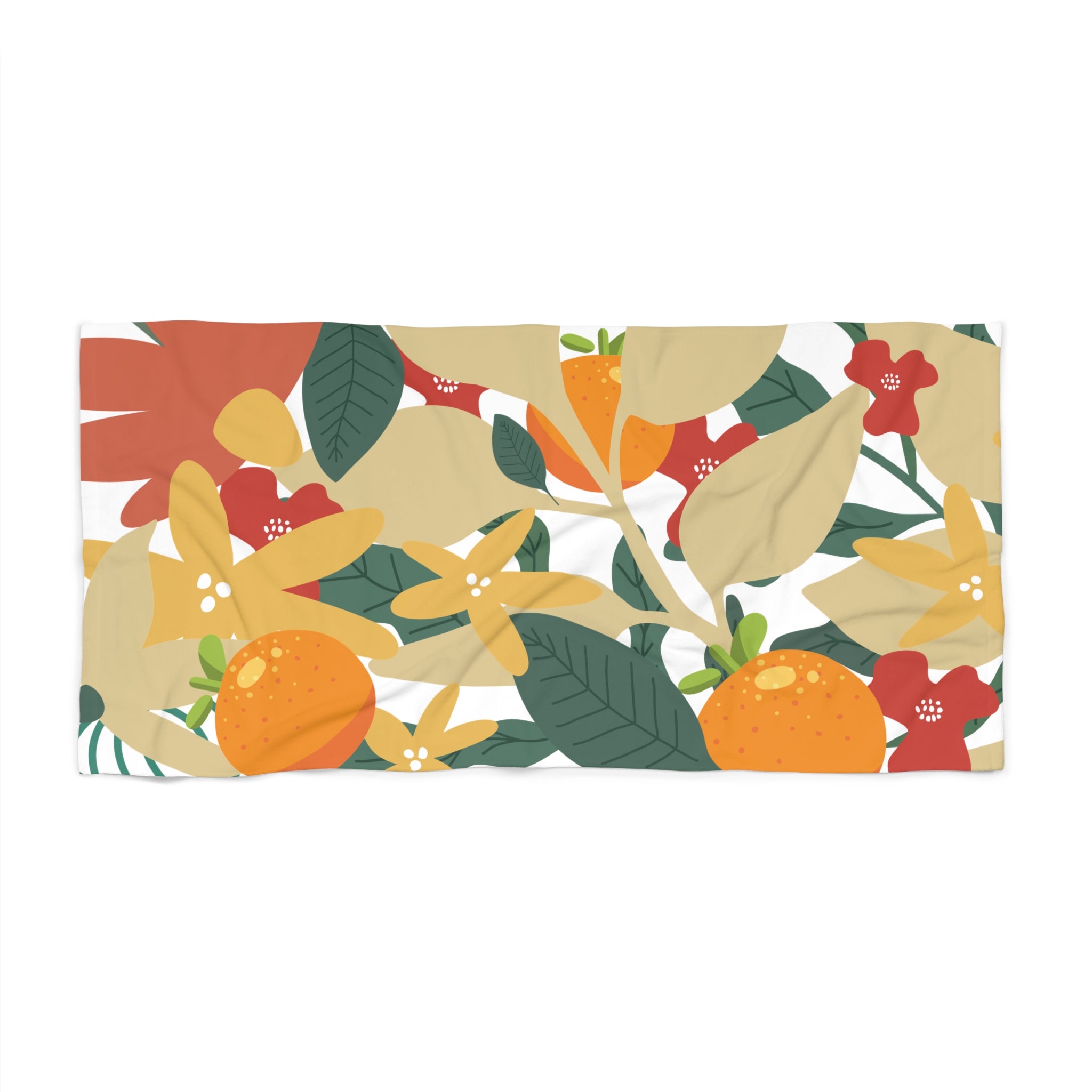 Tropical Orange Blossom Beach Towel