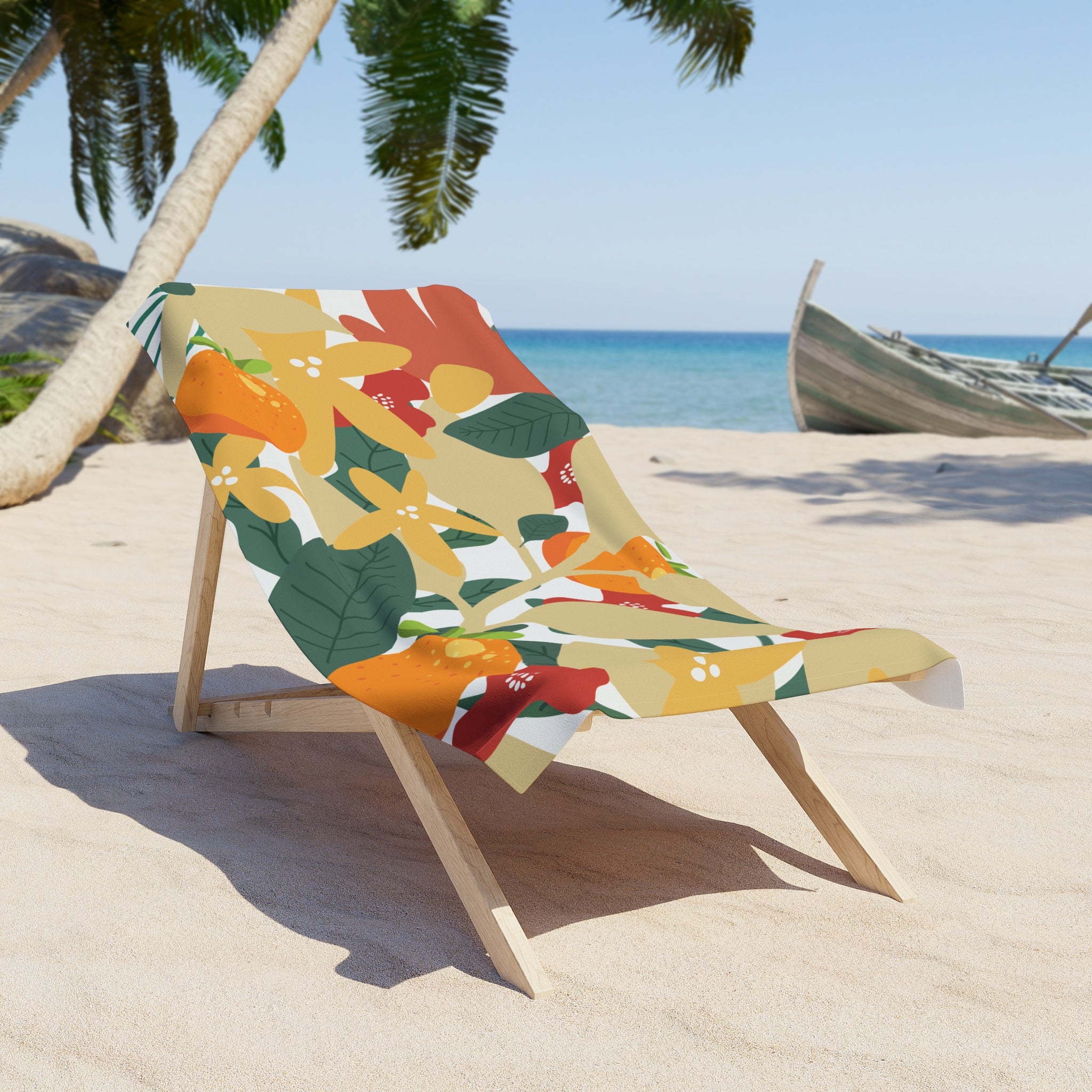 Tropical Orange Blossom Beach Towel
